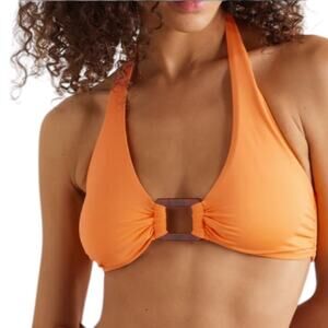 NWOT Melissa Odabash Paris Embellished Halter Bikini Orange Top – Sz 8/Med